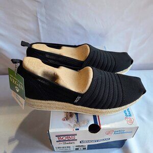 BOBS from Skechers Highlights 2.0 Homestretch Espadrille Black Size 8 NWT